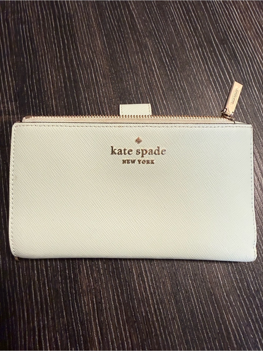 Kate Spade Mint Green Saffiano Leather Continental Zip Wallet